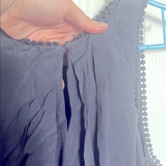 Anthropologie Maeve Festive Swing Elegant Navy Sequin Fringe Sleeveless Dress - Picture 9 of 11